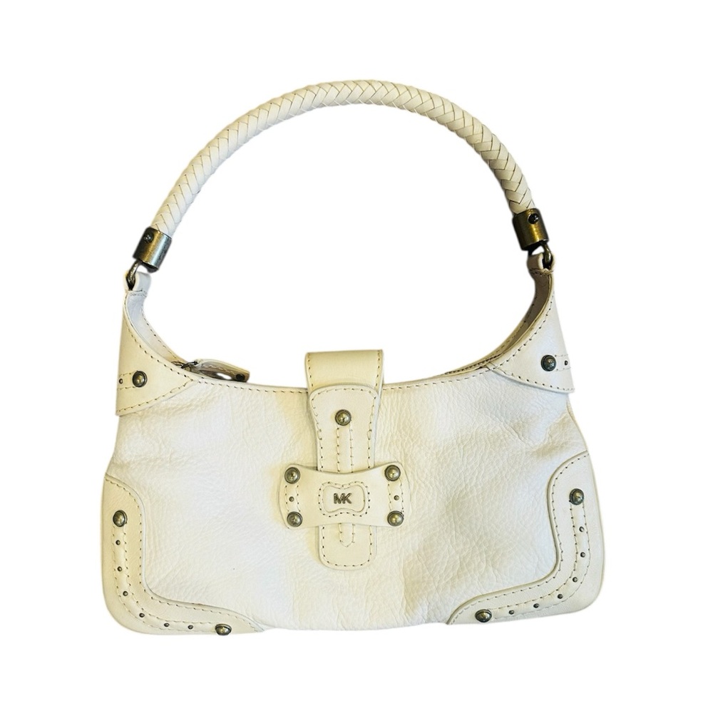 Michael Kors Cream Leather Shoulder Bag Y2K Hobo Purse